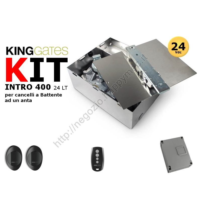 Kit automazione Intro 24-400 24V Lite 1 motore, casse di fondazione in acciaio inox