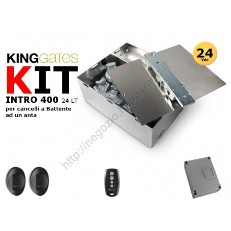 Kit automazione Intro 24-400 24V Lite 1 motore, casse di fondazione in acciaio inox