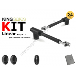 Kit automazione LT per cancelli a battente Linear400 24V stelo da 400mm.