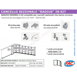 Kit FAC Radius Inverso 490 passaggio carraio di 4,5 metri